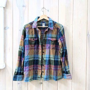 Patagonia Organic Cotton Plaid Flannel Button Up Women's size 6
